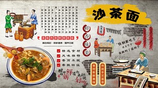 沙茶面背景墙
