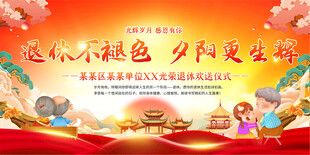 退休欢送会展板