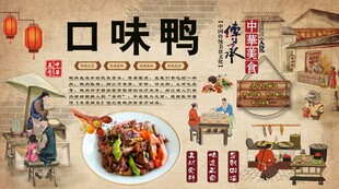 口味鸭背景墙
