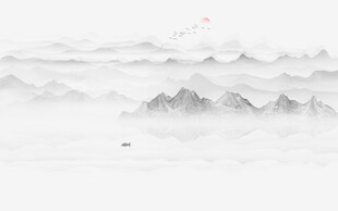 山水水墨山水画背景图