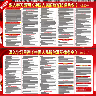 军队纪律条令全文展板