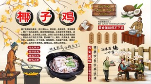 椰子鸡背景墙