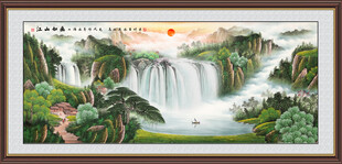聚宝盆山水画