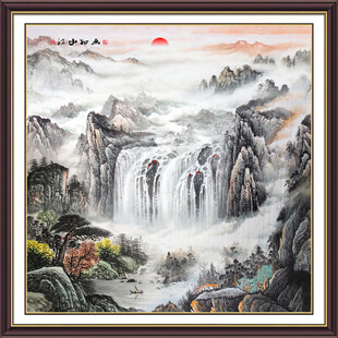 方形山水画