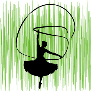 舞动丝带的优雅舞者