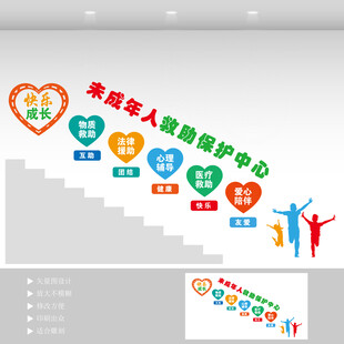 未成年人救助保护中心楼梯文化墙
