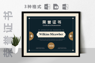 创意证书横版奖状