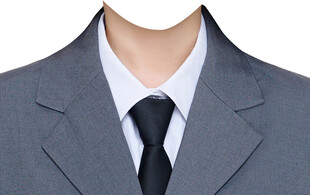 女灰色西装正装证件照衣服素材