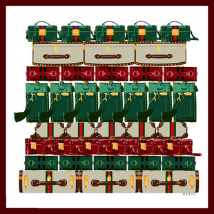 多彩行李箱整齐排列展示