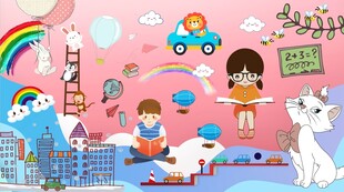 卡通儿童房背景墙