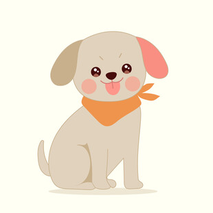 可爱小狗戴围巾吐舌卖萌