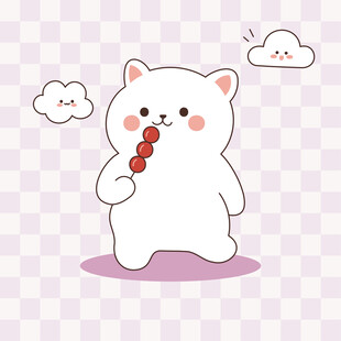 吃冰糖葫芦的可爱小白熊