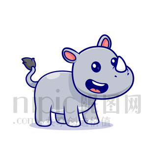 可爱小犀牛卡通形象