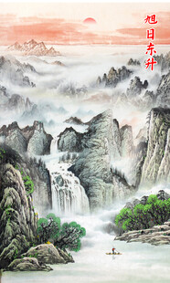 竖幅山水画