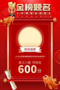 金榜题名高考中考喜报海报