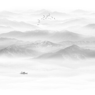 意境山水水墨画