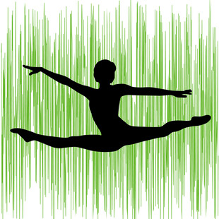 舞者跃起的动感剪影