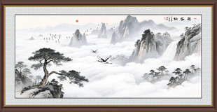 迎客松水墨画