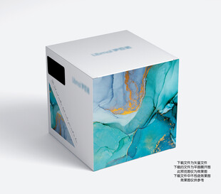 抽象大理石纹蛋糕盒设计