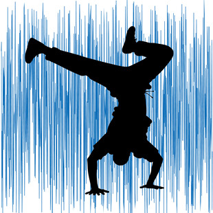 酷炫街舞者倒立剪影