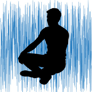 静坐冥想者剪影