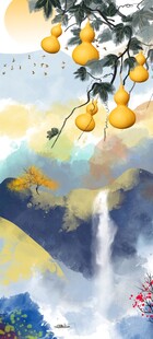 五福临门玄关