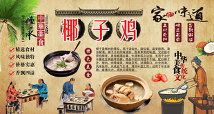 椰子鸡背景墙