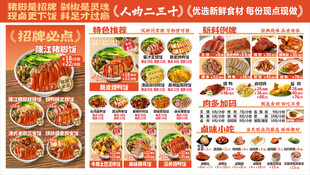 猪脚饭菜单价目表