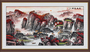 流水生财国画
