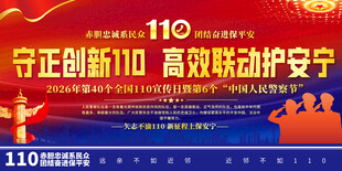 全国110 宣传日背景展板