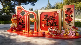 2026年春节喜庆户外装饰场景