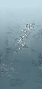 水面漂浮的白色细碎物体