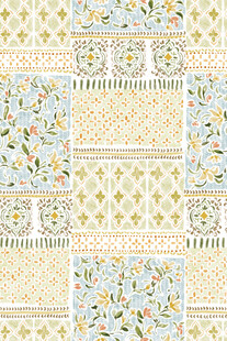 清新花卉几何拼接图案