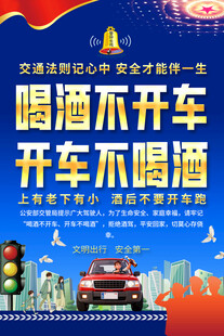 酒驾警交通安全海报