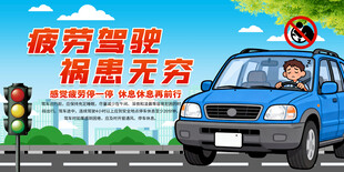 疲劳驾驶祸患无穷展板