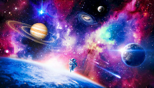 宇宙星球璀璨星空外太空银河背景