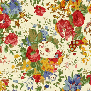 多彩花卉图案布料纹理