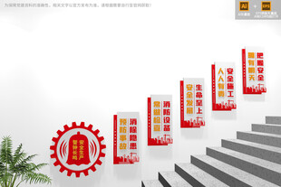 安全生产楼梯文化墙展板