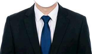  男蓝领带西装正装证件照衣服