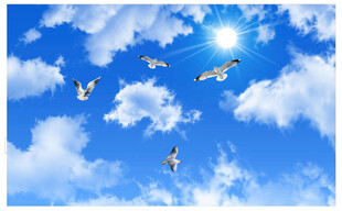 蓝天白云打印源文件