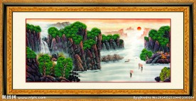 青山绿水风景画