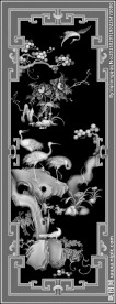 松鹤灰度图