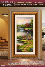 花田水景 玄关装饰画