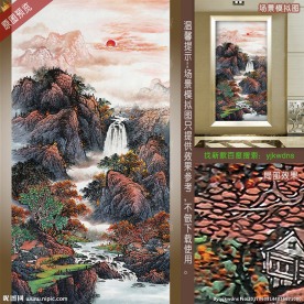 聚宝盆玄关背景墙