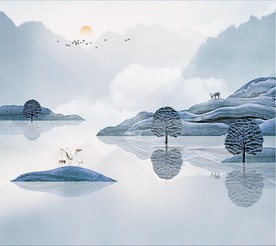 水墨江南风景画 源分层