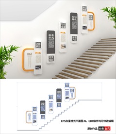 企业楼梯文化墙