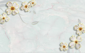 3D壁画 兰花 源分层