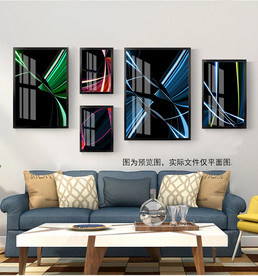 抽象建筑北欧组合装饰画