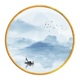 中国风   抽象山水画 大厅装