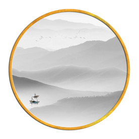 中国风   抽象山水画 大厅装